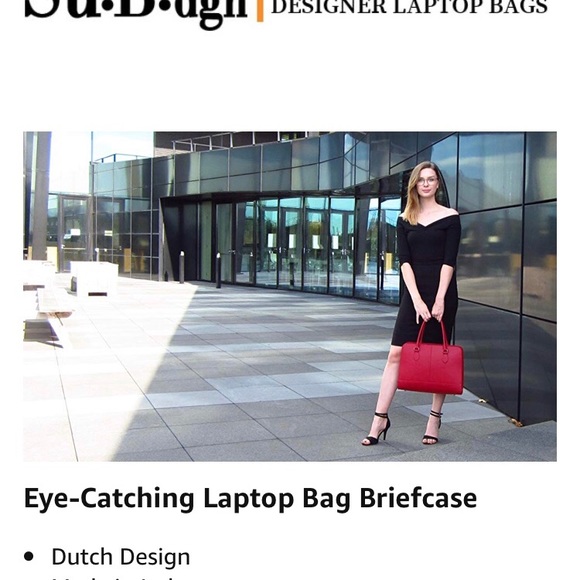 Su.B.dgn 15.6in Leather Laptop Bag-Made in Italy - Picture 2 of 6